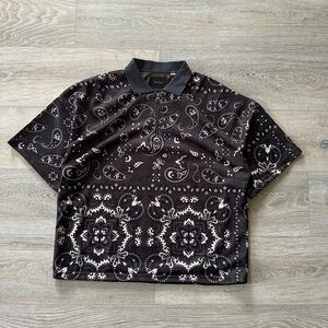 PacSun Mesh Zip Paisley Shirt Size Medium Men's